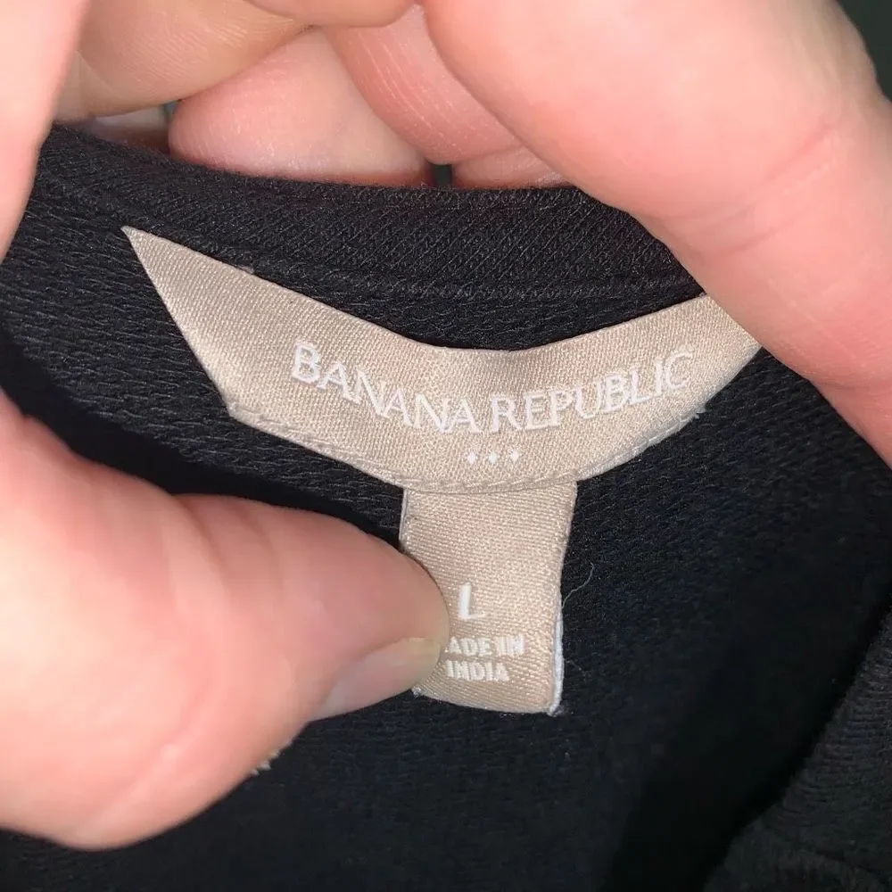 Banana Republic black knit normcore L moto jacket